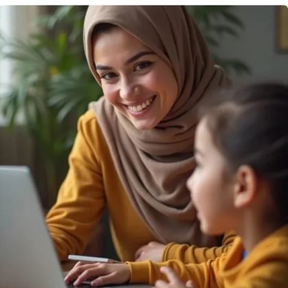 معلمة مع طالبة